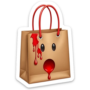 shopping bag brown with blood drops  sticker