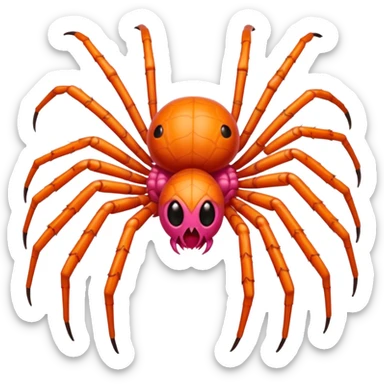 Pinkorangewhite spider sticker