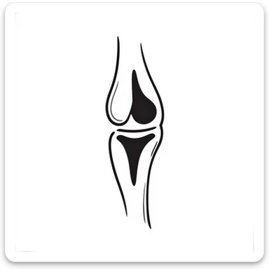 anatomical drawing of knee bones, patella and joint bones, medical illustration of knee skeleton sticker