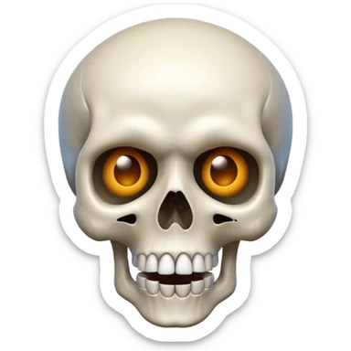 Skull emoji combined with shocked face sticker