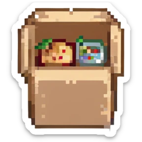 cyberpunk futuristic, 3d isometric, item image, video game item, inventory icon, the image depicts a small box of takeout, takeaway, chinese takeout food, delivery food sticker