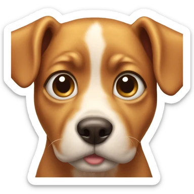 Funny Dog caramel with two big eyes and a tiny ears sticker