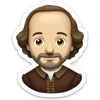 William Shakespeare holds the earth in his hands sticker