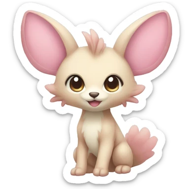 Cute cool beige pink animal hybrid Fakemon full body sticker