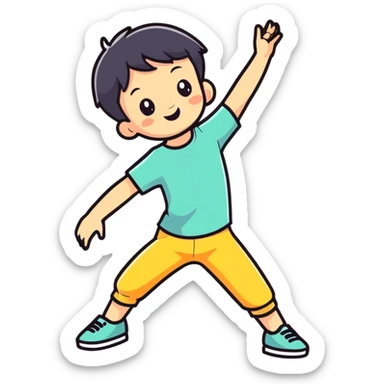 Dancing kid sticker