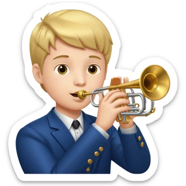 Boy playing trumpet sticker