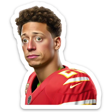 Sad Patrick Mahomes Kermit the Frog sticker