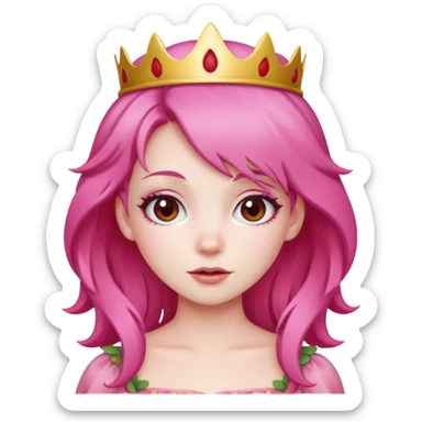 Strawberry princess pink hair pale  sticker