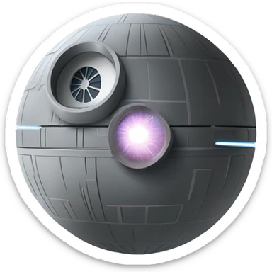 death star firing laser out of the center firing hole sticker