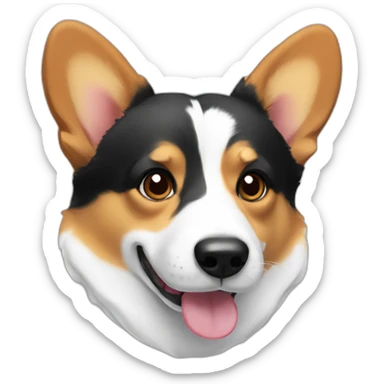 a tri color corgi sticker