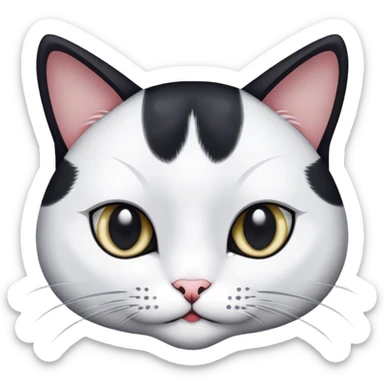 Black and white cat gray eyes sticker