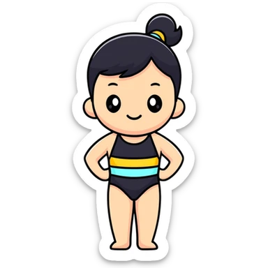 cartoon character in swimsuit sticker