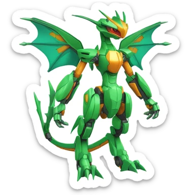 Mechanical Flygon-Scyther-Charizard-Medabot-Mecha full body sticker
