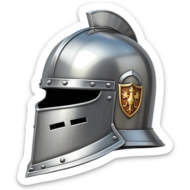 medieval knight helmet with visor sticker