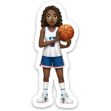 Girl in basketball uniform sticker