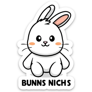 cute bunny rabbit saying buenas noches sticker