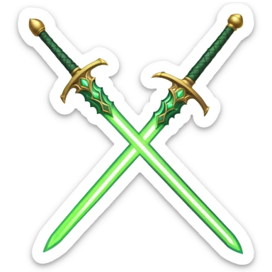 green fire sword sticker