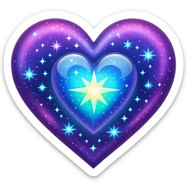 starry heart sticker