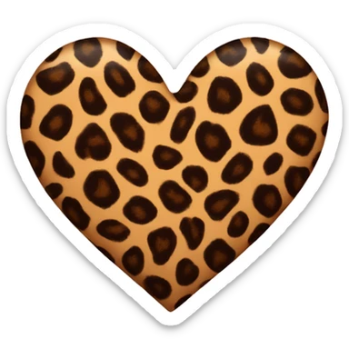Leopard print heart sticker