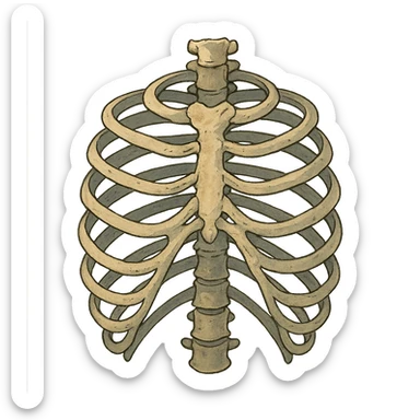 ghibli style skeleton ribs sticker