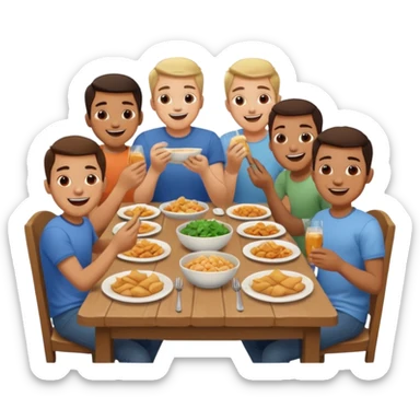 dia de jantar com amigos de infancia, mas so homens sticker