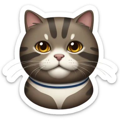 Scottish fat cat of dark reed color with stripes sticker