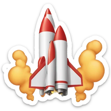 rocket blowning past the chart with plus signs sticker