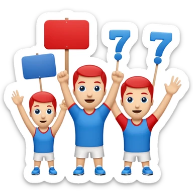 cheering sign sports in blue (#00A3E0) and red (#F9423A) sticker