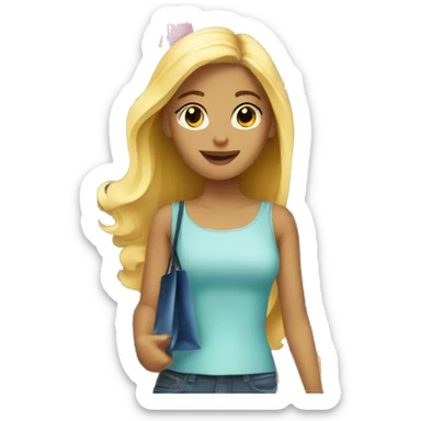 blonde girl shopping sticker