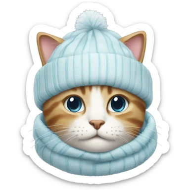 Cat winter sticker