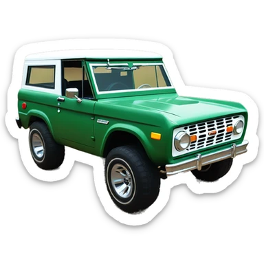 Green vintage ford bronco sticker