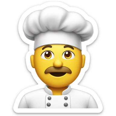 Sweating chef over food sticker