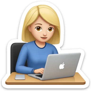 woman using laptop sticker