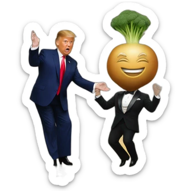 turnip dancing with trump in mar a lago sticker