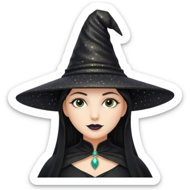 black gitter hat witch sticker