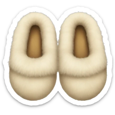 Fluffy beige slippers sticker