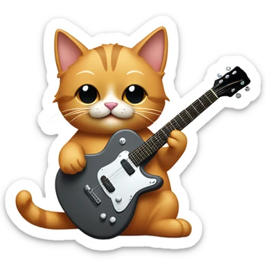 Cat playing guitar  sticker