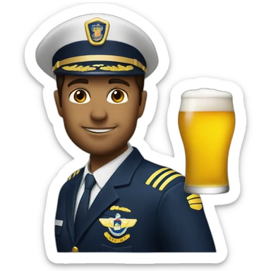 Airline pilot drinking corona beer sticker