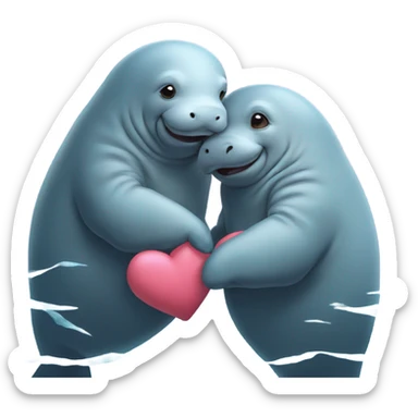 Manatees in love sticker