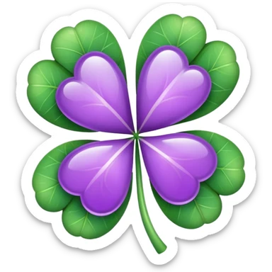 lucky white and purple sticker