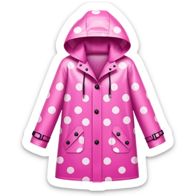 pink polka dot raincoat sticker