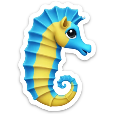 Yellow-blue seahorse sticker