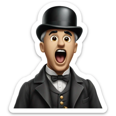 Charlie chaplin screaming in germany sticker