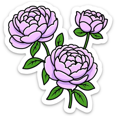 lilac pastel peonies sticker
