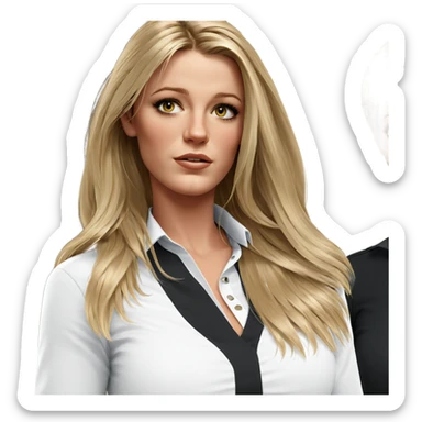 blonde girl with long hair sticker