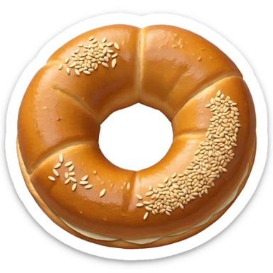 simit with realistic sesame texture, apple style emoji sticker