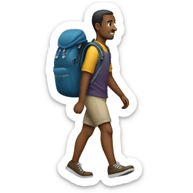 walking-with-backpack sticker