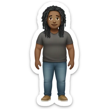 plus size light skin man with locs full body sticker