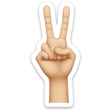 a hand holding up 3 fingers. Index, middle and ring finger like a peace sign sticker