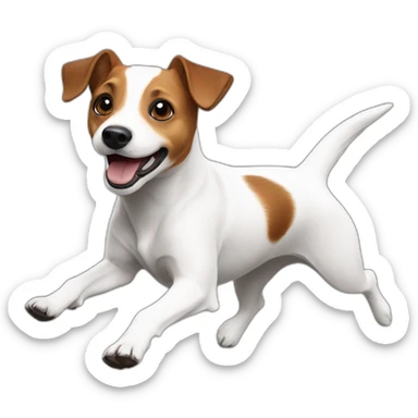 jack russell dog running sticker